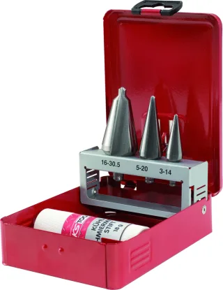 KS Tools HSS Co Blechschälbohrer-Satz, Stahlblechkassette 4-tlg - 336.0513