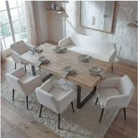 MCW Essgruppe MCW-L13-Set-4, (Set, 5er), Hohe Stoffqualität, Schraubfüße zum Ausgleichen von Bodenunebenheiten