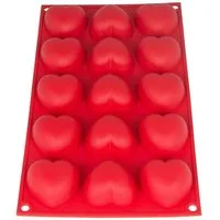 wisefood Silikonform 1-tlg., Silikonform Herzen - rot 29x17,5x3cm - 1 Form, (1-tlg)
