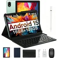 DOOGEE U10 Android Tablet mit Tastatur, Stift, Maus, 10 Zoll, 128GB ROM AI Tablet (10.1", 128 GB, Android 15, WIFI, 5060mAh, Widevine L1, WiFi6, Face ID, Kinder Tablet)