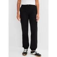 bonprix Cargohose aus Baumwolle mit Elasthan, lockere Passform, mit Bequembund