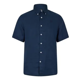 Timberland - "Mill Brook" Button-Down-Hemd für Herren, Mit Kragen, Leinen (Dunkel Saphirblau)