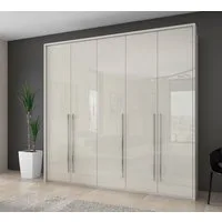 OTTO home Kleiderschrank Piano, inklusive Rahmen und Beleuchtung, soft-close-Funktion (viele Breiten zur Auswahl, 226cm hoch) beige oder weiß, UV lackiert, Hochglanzfronten, FSC-zertifiziert