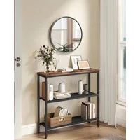 VASAGLE Konsolentisch Flurtisch, einteilige Tischplatte, einfache Montage,schmaler Sofatisch, für Flur, Schlafzimmer, Wohnzimmer, 20/24 x 80 x 81,2 cm