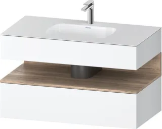 Duravit Qatego Einbauwaschtisch mit Konsolenwaschtischunterbau Weiß Matt 1000x550x600 mm - QA4786055 QA4786055180000