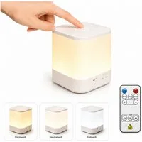 Fyrove Nachttischlampe LED Nachttischlampe LED Nachtlicht, Dimmbar Atmosphäre Tischlampe, LED fest integriert, WeiBes Licht, warmes Licht, neutrales Licht, mit Batterie, USB-Aufladung, mit Touch-Sensor,Tragbare Nachtlicht für Kinder/Erwachsene