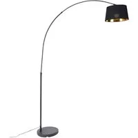 Qazqa Bogenlampe Arc, Dimmbar, LED wechselbar, Extra-Warmweiß, QAZQA Bogen­lampe, e27, Schwarz, Stahl, Modern
