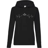 Youth Designz Kapuzenpullover Heartbeat Mountain Damen Hoodie Pullover für Frauen mit Trendigem Wander Frontdruck