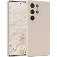 EAZY CASE Handyhülle für Samsung Galaxy S25 Ultra Hülle Silikon 6,9 Zoll, Bumper Case Matt Slimcover Silikonschutzhülle elastisch Taupe / Beige