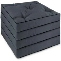 Aspero Sitzauflage 4 Stuhlkissen 50x50 cm Valletta, Gepolsterte Outdoor Auflage mit Steppung