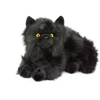 Teddys Rothenburg Kuscheltier Perserkatze 30 cm liegend schwarz Plüschkatze