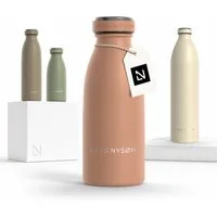LARS NYSØM Thermoflasche Ren, Isolierflasche mit Vakuum Isolierung: 12h heiß / 24h kühl