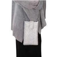 Zaewry Umhängetasche Damen Handy Umhängetasche Crossbody Bag Damen Mini Bag Handtasche, Abendtasche Damen aus Metallgewebe, für Handy & Geldbörse