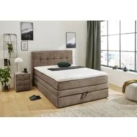 Jockenhöfer Gruppe Boxspringbett AMY in Cord, erhältlich in den Breiten 120cm & 140cm, mit Bettkasten & Topper