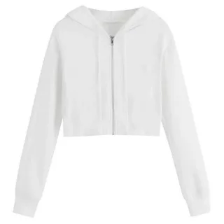 Miso - Kurz-Hoodie für Damen, leger (Weiß)