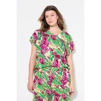 Studio Untold Druckbluse Blusenshirt oversized Jungle-Print V-Ausschnitt