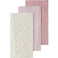 Lil' Atelier Multifunktionstuch NBNISLEYS 3PACK NAPPIES LIL NOOS, (Packung, 3-St), aus Baumwolle, bequeme Passform, mit Blumenmuster und Uni-Look