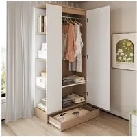 Flieks Kleiderschrank Eintür-Design Kleiderschrank 70x40x170cm mit Einlegeboden & Schublade