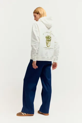 THE FASHION PEOPLE - Oversized MatchaHoody WARM WHITE PRIN - Gr. - S