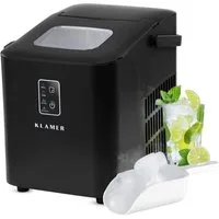 KLAMER Eiswürfelmaschine 11kg/24h, 8 Eiswürfel in 8 Min, 1L Wassertank, 2 Größen, leise Ice Ma…, 120W, 1L Wassertank, Signallampe, mit Eisschaufel, Tragegriff