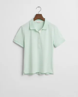 GANT - Piqué Poloshirt mit Kontrastkragen faded mint - Gr. - L