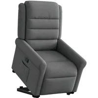 vidaXL Sessel Relaxsessel mit Aufstehhilfe Dunkelgrau Stoff (1-St)