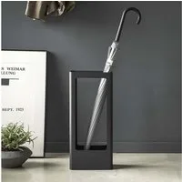 Yamazaki Schirmständer Tower Design rechteckig schmal Regenschirmständer für Regenschirme, Regenschirmständer, aus Metall, freistehend, modern, schwarz