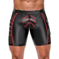 NEK Boxershorts Boxershorts mit Reißverschluss halb transparent Wetlook und Netz - sch (1-St) Seitlich Feinnetz-Einsätze, Vorne Reißverschluss zum Öffnen