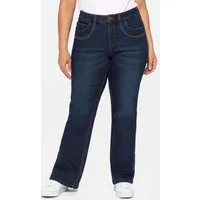 Sheego Bequeme Jeans Bootcut-Jeans mit verstellbarem Bund