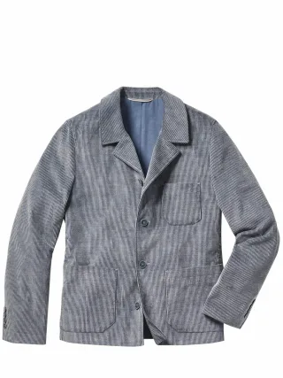 Mey & Edlich Herren Einsatzfreudiges Cord-Shacket Blau 100 % Baumwolle