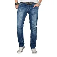 Alessandro Salvarini Straight-Jeans Herren Regular Slim – Stretch Denim 5-Pocket Klassische Jeans mit Elasthan und bequemer Passform