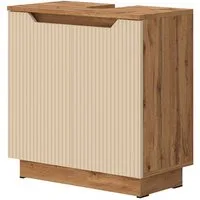 Vicco Waschbeckenunterschrank Lotta, Eiche/Kaschmir gestreift, 59.8 x 62.1 cm mit 2 Türen (1-St)