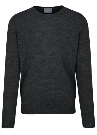COMMANDER Finest Clothing - (S)-NOS Rdh. Pullover Basic dark grey mel. - Gr. - L