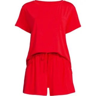 Kühlendes Pyjama-Set mit Shorts, Damen,  Rot, Elasthan/Viskose-Mischung, by Lands' End