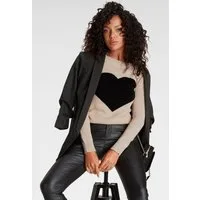 Laura Scott Strickpullover mit Herz-Strickmuster