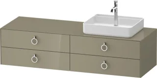 Duravit White Tulip Konsolenwaschtischunterbau wandhängend Stein Grau Hochglanz 1600x550x408 mm - WT WT4995RH2H20010