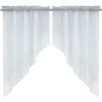 Delien Scheibengardine Beyza (2 St), Stangendurchzug, transparent, Zweifarbig