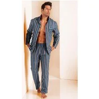 H.I.S Pyjama (2 tlg., 1 Stück) weich aus Flanell im Streifendesign