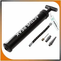Active Peak Luftpumpe Profi Ballpumpe mit Zubehör (Kompakte Fußballpumpe inkl. Metallnadeln & Adaptern, All-in-One Set mit flexiblem Schlauch)