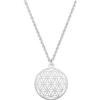 SCHOSCHON Kette mit Anhänger SCHOSCHON Halskette filigran Blume des Lebens 925 Silber ø 15 mm (Geschenkidee Damen, zierlich Blütenblatt Blumig Mandala), Ostergeschenk