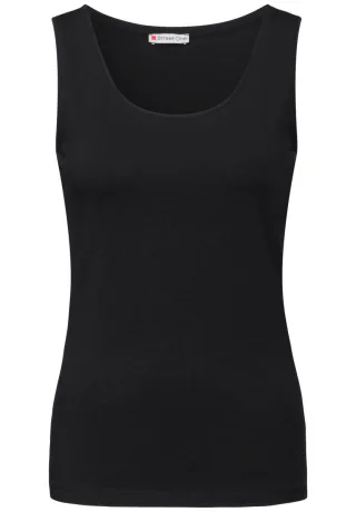 Street One - Basic Top in Unifarbe schwarz - Gr. - 40