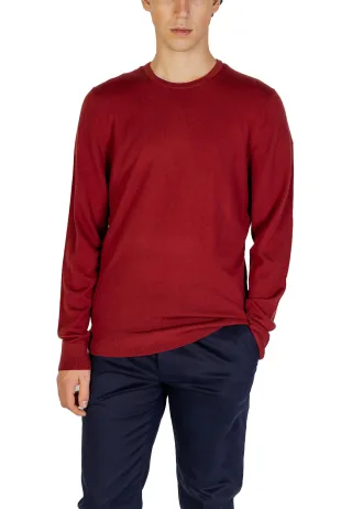 Crewneck-Pullover Uni Bordeauxrot