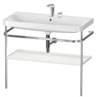 Duravit Happy D.2 Plus c-shaped Set mit Metallkonsole Nordic Weiß Seidenmatt 975x490x850 mm - HP4838 HP4838E3939