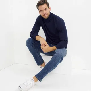 Super-T Rollkragenshirt für Herren, Classic Fit, Tallgröße, Herren, size: tall, Schwarz, Baumwolle, by Lands' End
