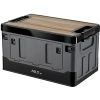 NILS CAMP Faltbox Transportbox 38L Campingkiste Klappbar Outdoor, Stapelbare Konstruktion mit hoher Deckelbelastbarkeit von bis zu 80kg