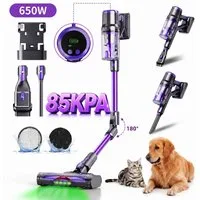 Blossom Akku-Hand-und Stielstaubsauger Akku Staubsauger 85000Pa/650W/65Min, 2L Staubsauger Kabellos, 2 L, 50dB leise/6-Stufen-Filter/OLED Display,Ideal für Böden/Teppiche/Auto