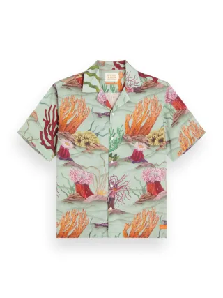 Scotch & Soda - Hemd mit Allover-Print grün - Gr. - S