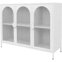 ML-DESIGN Vitrine Buffet Küchenschrank Vitrinenschrank Stahl Standvitrine mit Stauraum Wohnzimmer Sideboard Standschrank Metall Aktenschrank Bücherschrank