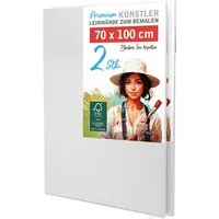 M MERCEO Leinwand, 2er-Set Leinwand 70x100cm (zum Bemalen, Baumwolle, Keilrahmen,280g/m)
