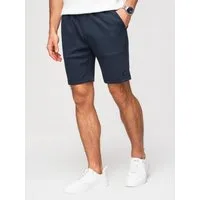 OMBRE Sweatshorts Herren Sweatshorts Regular Fit Elastischer Bund Dunkelblau L (kein Set, 1-tlg) Elastischer Bund mit Kordelzug